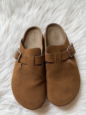 Universal Thread Brown Suede Slip-On Mules with Buckle